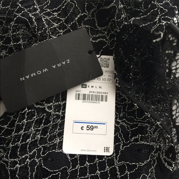 NWT Zara black crochet long dress - Picture 8 of 8